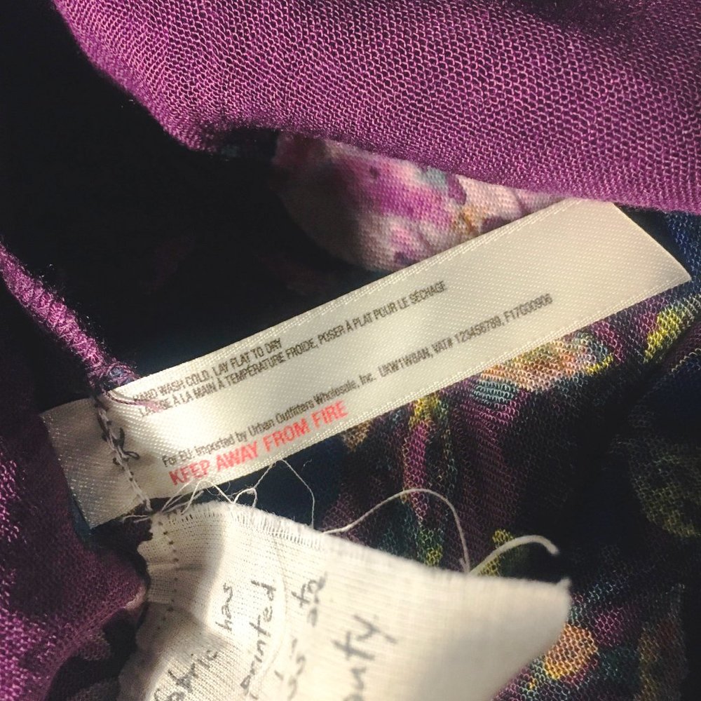 NWOT Free People FP ONE Gauze Wide Leg Jumpsuit Ruffled Purple XS - Picture 13 of 14